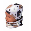Baby Nellys Dvojvrstvová čiapka + komínček Medvede, hnedá/smotanová, veľ. 104/110 92-98 (18-36m)