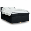 Box spring postel s matrací černá 140x200 cm textil Černý 3289019