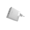 Síťová nabíječka FIXED s 2x USB-C výstupem, podpora PD, 65W, bílá FIXC65-2C-WH