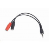GEMBIRD Cable CABLEXPERT rozbočovací konektor 3,5 mm (4-pólový) na 2x3,5 mm M/F, 20 cm, čierny