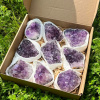 Ametystová drúza BOX 1kg (9 ks) | Prírodný fialový kryštál - výhodné balenie