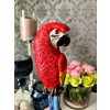 Záhradná figúrka - malý červený papagáj