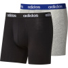 Bokserki Adidas Linear Brief 2P - black/medium grey heather - Viacfarebný