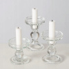 Set 3 sklenených svietnikov