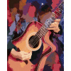 Maľovanie podľa čísel Gitara na farebnom pozadí, 80x100 cm, vypnuté plátno na rám (6041503)