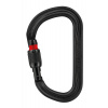 Veľká oceľová karabína Petzl Vulcan čierna screw lock