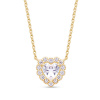 Biju Strieborná retiazka s príveskom srdiečka so zirkónmi - pozlátené 14k zlatom 2511