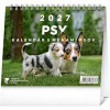 NOTIQUE Stolový kalendár Psy – s menami psov 2027, 16,5 x 13 cm - autor neuvedený