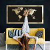 Obraz na stenu s mapou svetových kontinentov 190x90cm (Obrázková mapa World Continent 190x90 cm)