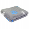DryBed Blovi VetBed A+ pelech modro-šedé s labkami - L: 150 cm x 100 cm
