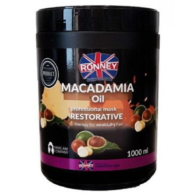 RONNEY Macadamia Oil Mask 1000ml - regeneračná maska pre slabé a suché vlasy