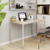 vidaXL Počítačový stôl biely a dubový 110x60x73 cm drevotrieska - Hnedá - 254436-270230
