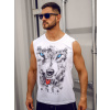 Biele pánske tank top tričko s potlačou Bolf 14824A