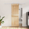 Posuvné dveře s kováním 70 x 210 cm masivní borové dřevo Hnědá 3203026