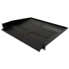 XtendLan Regál 400 mm, univerzálny, 1U, nosnosť 25 kg, čierny, predný CPOLIC1U40-B-P
