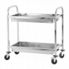 Servírovací vozík Prestona nerezová oceľ, 2 police, 850x450x900 mm