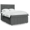 Boxspring posteľ s matracom tmavosivá 160x200 cm látka-ForU-3291720