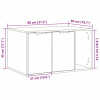 vidaXL Uzavretý box na stelivo dub artisan 80x50x45cm kompozitné drevo - Hnedá - 210429-94408