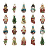 Clayre & Eef Set 20ks vianočná sklenená ozdoba stromček snehuliak Santa - 28*20*4 cm - Clayre & Eef
