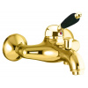 Sapho KIRKÉ BLACK nástenná vaňová batéria, čierna páčka, zlato SPH KI10NZ