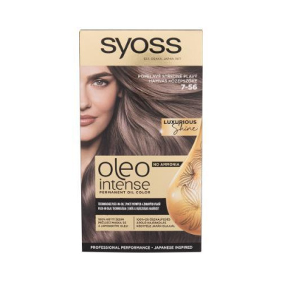 Syoss Oleo Intense Permanent Oil Color permanentná olejová farba na vlasy bez amoniaku 50 ml odtieň 7-56 ashy medium blonde pre ženy