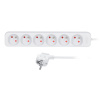 Solight PP63, predlžovací prívod, 6 zásuviek, biely, 5m PP63