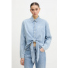 Bavlnená košeľa Karl Lagerfeld Jeans dámska, regular, s klasickým golierom, A2W11021 modrá L