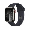 APPLE Watch Series 9 GPS + Cellular 45mm Graphite Stainless Steel Case with Midnight Sport Band - S/M