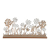 Kvety drevo natur/biele 30x13x4cm 240890 - Dekorácia