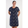 Vienetta Dámska nočná košeľa s krátkym rukávom Butterflies Farba: Modrá - tmavo, Veľkosť: 3XL