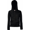 Fruit of the Loom Mikina Premium Lady-Fit Hooded Jacket s kapucí na zip, dámská COT-16211800203 L Černá