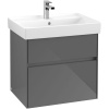 VILLEROY & BOCH Collaro závesná skrinka pod umývadlo, 2 zásuvky, s LED osvetlením, 604 x 444 x 546 mm, Glossy Grey, C009B0FP