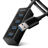 AXAGON HUE-M1AL SuperSpeed USB-A > 4-port MINI Hub, metal, 1,2 m cable