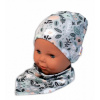 Baby Nellys Dvojvrstvová čiapka + šatka Palouček, mätová, 104/110 92-98 (18-36m)
