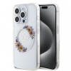 Guess PC/TPU Flowers Ring Glossy Logo MagSafe iPhone 15 Pro čiré