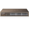 TP-LINK TL-SF1024D 24-Port 10/100M Switch, 24 10/100M RJ45 Ports, 1U 13-inch Rack-mountable Steel Case