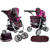 ALICE Kočík 2 v 1 s taškou Gondola Black and Pink