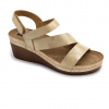 1120 Zdravotné celokožené sandále na platforme 37 - 24cm, zlatá, 6,5 cm