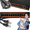 SWITCH POE 8+2 8X POE RÝCHLY ETHERNET 2X UPLINK 1000MBPS 1GB/S SFP PRE KAMERY