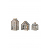 Vianočný lampión Bloomingville Kalia Votive 10 / 11,5 / 15 cm 3-pak šedá farba 82061871 ONE SIZE