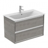 Ideal Standard Connect Air - Umývadlová skrinka, 80x44x52 cm, 2 zásuvky, dekor sivý dub/biela mat E0819PS