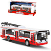 _Ostatní 1_ Trolejbus MHD 16cm červeno-bílý kovový na zpětný chod v krabici