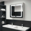 vidaXL LED kúpeľňová zrkadlová skrinka 80x12,2x68 cm - Biela - 103850-203965