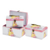 Darčeková krabička šperkovnička s/3 22x14x12,5-26x18x16,5cm ružovo biela