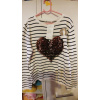 Detský sveter - 134 biely, hnedý, čierny sveter (Maretka08__H & M Sweater Flitre s srdcom Nový 134)