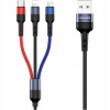 Kábel P4Y USB - USB typ C / microUSB / Lightning 0,35 m čierny