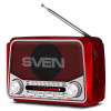 SVEN SRP-525 RED FM rádio AM SW retro prenosné batériové vintage, LED