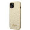 Guess PC/TPU Glitter Flakes Metal Logo Zadný kryt pre iPhone 14 Plus Gold