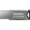 ADATA Flash Disk 256GB UV350, USB 3.2 Dash Drive, tmavě stříbrná textura kov AUV350-256G-RBK