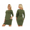 Fashionweek Dámske šaty pohodlné teplákové šaty s vreckami MF26/M493 Farba: Khaki, Veľkosť: XXL